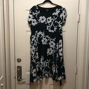 City Chic black and white fit and flare dress 16